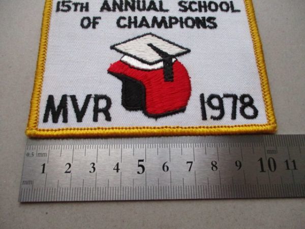 70s MVR 1978 15TH ANNUAL SCHOOL OF CHAMPIONSパッチ刺繍ワッペン/学生チャンピオン大学ヘルメットpatchesフットボールFOOTBALL V189_画像9