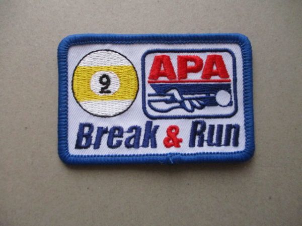 American Poolplayers Association APAビリヤードBreak＆Run刺繍ワッペン/日本プールプレイヤーズアソシエーションJPAパッチpatches V190_画像1