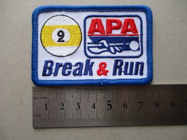 American Poolplayers Association APAビリヤードBreak＆Run刺繍ワッペン/日本プールプレイヤーズアソシエーションJPAパッチpatches V190の画像7