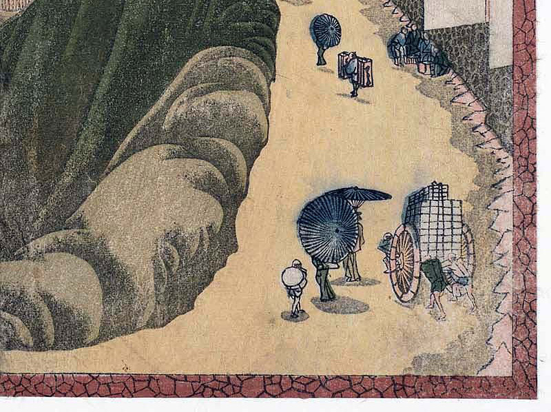 葛飾北斎　版画 　九段牛ヶ淵　56x 42cm　大判ポスター 複製 ◆新版画　小原古邨　川瀬巴水　北斎　歌麿　土屋光逸_画像4