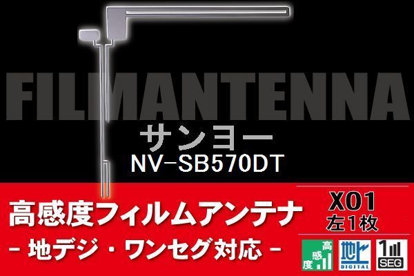 地デジ ワンセグ フルセグ L字型 フィルムアンテナ 左1枚 サンヨー SANYO 用 NV-SB570DT 対応 フロントガラス 高感度 車_画像1