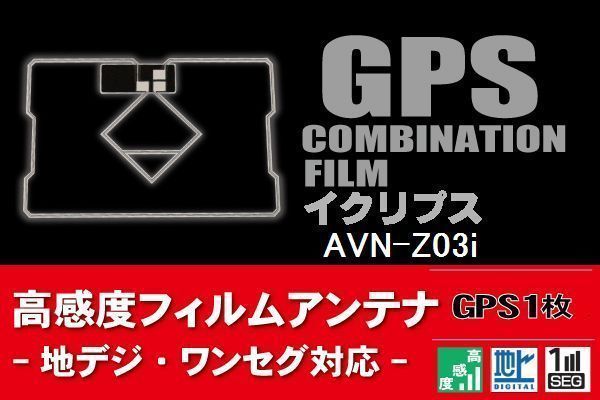 GPS一体型 フィルムアンテナ 1枚 イクリプス ECLIPSE 用 AVN-Z03i 地デジ ナビ 載せ替え 高感度 受信 汎用 純正同等品_画像1