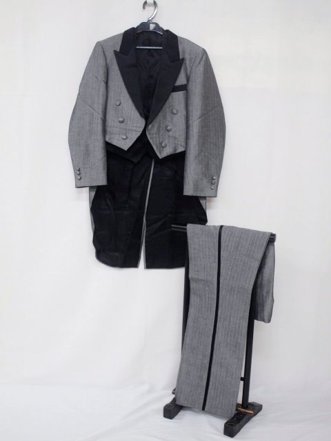 . costume liquidation goods 278 for man gray tailcoat AB3 silver gray tweed ( used )