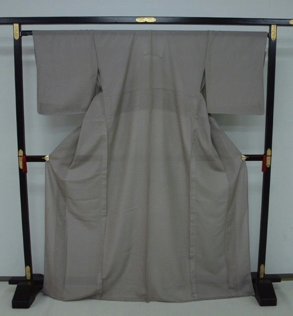お買い得!お仕立て上がり 夏 絽江戸小紋 行義 薄茶色系 1699