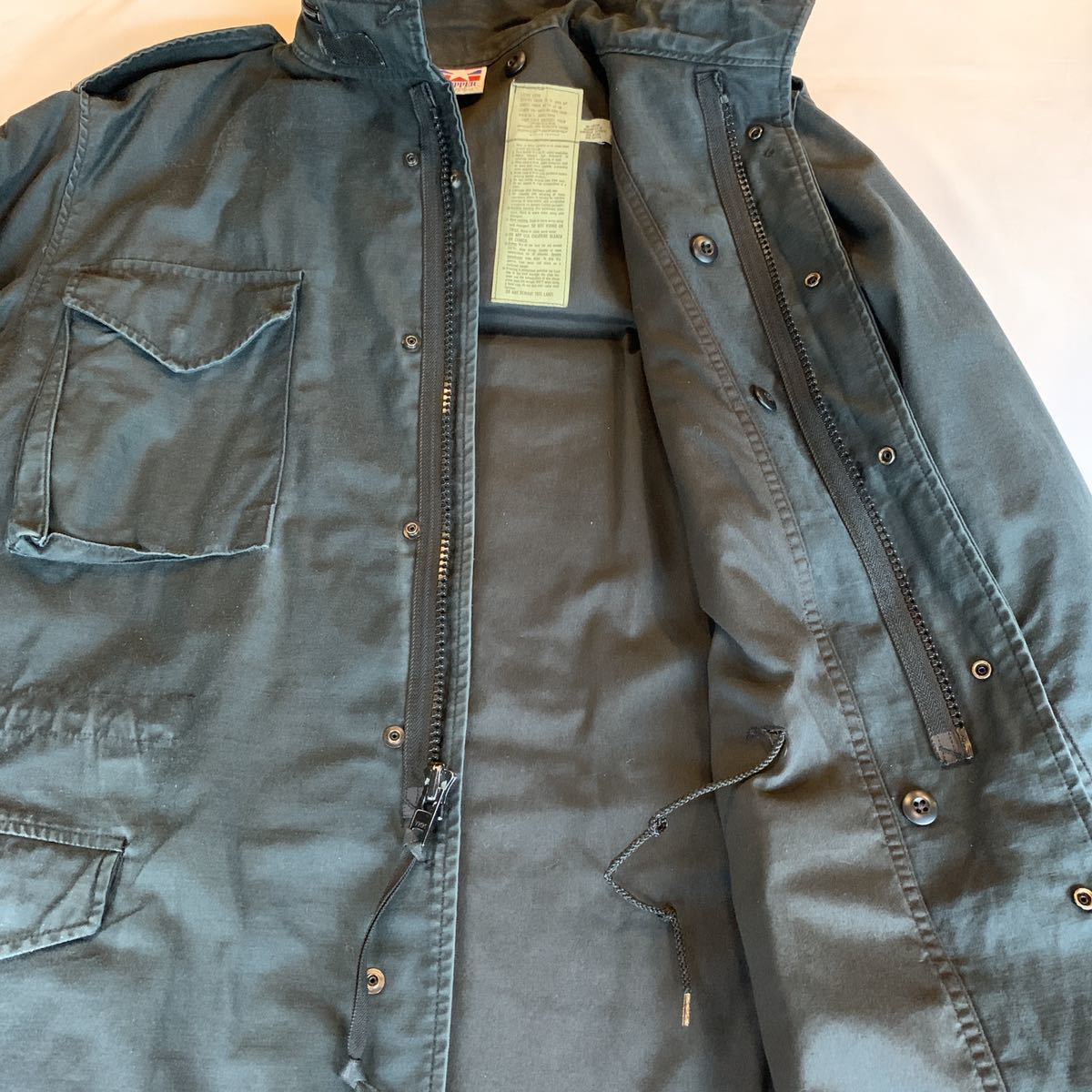 90s U.S.ARMY M-65 FIELD JACKET MILITARY M65 フィールドジャケット ミリタリー BLACK 黒 ブラック 米軍実物 アメカジ 80s_画像7