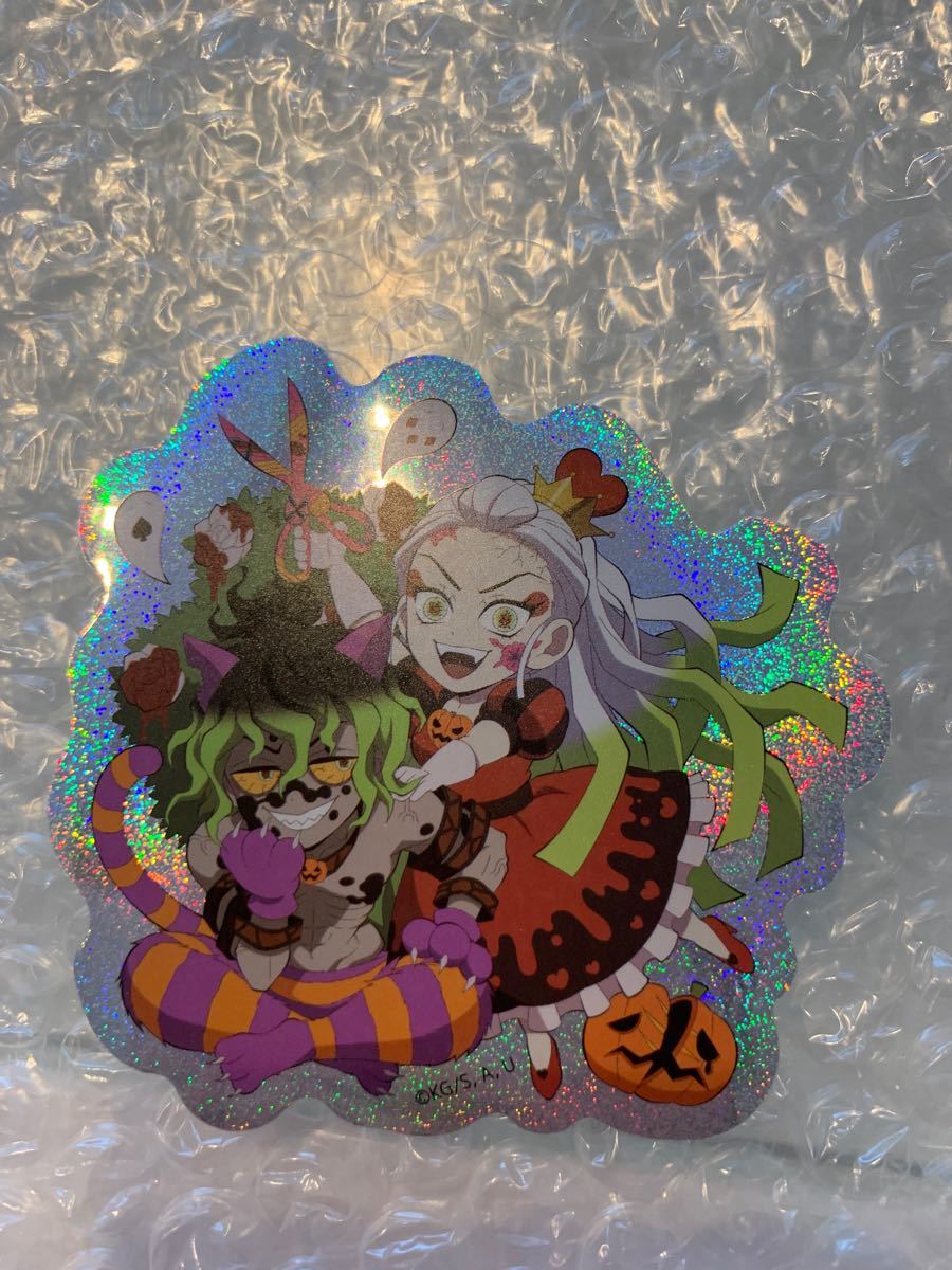 鬼滅の刃 妓夫太郎 堕姫 ハロウィン アクリルスタンド シャカシャカアクリルキーホルダー 缶バッジ ステッカー