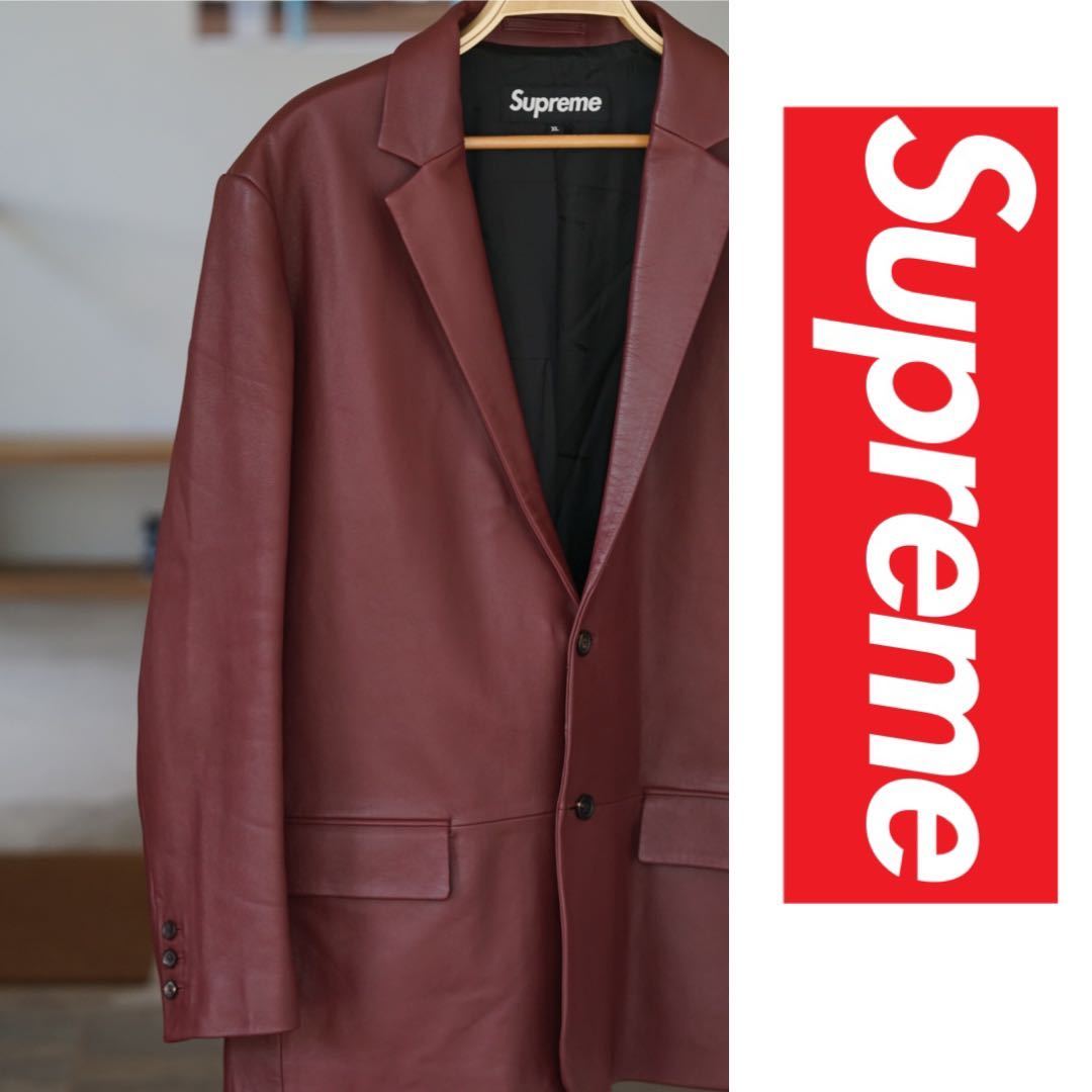 Yahoo!オークション - supreme シュプリーム leather blazer...