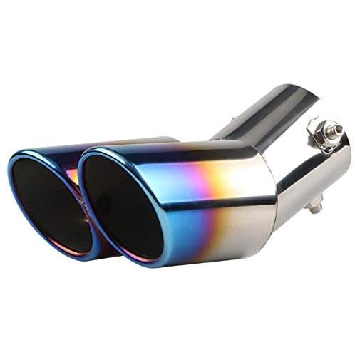 TAKUSI car all-purpose 2 pipe out muffler cutter oval 38mmΦ-53mmΦ. correspondence made of stainless steel downward exhaust tube light car passenger vehicle exterior parts 