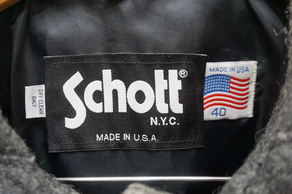 USA製 ☆ SCHOTT 厚手 メルトンウール ダッフルコート グレー 40 大人カジュアル 綺麗め アメカジ ストリート 古着MIX ショット■FB_画像3