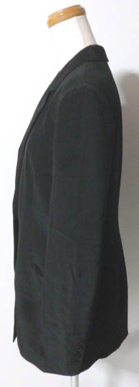 EPISODE 黒色系 艶のある ウール混 ジャケット総裏 一つボタン着丈長め　スーツ パンツ_画像4