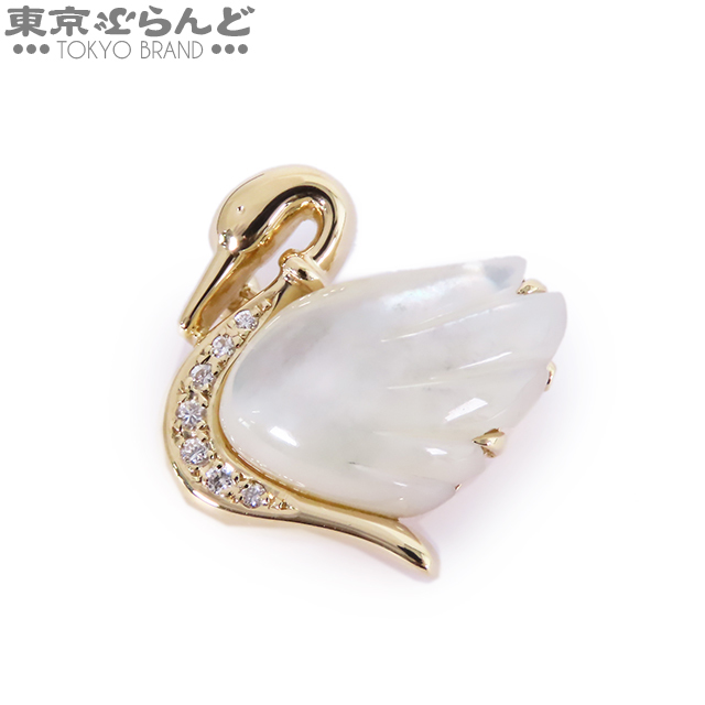 101615470 タサキ TASAKI ブローチ K18YG シェル ダイヤモンド 0.07ct