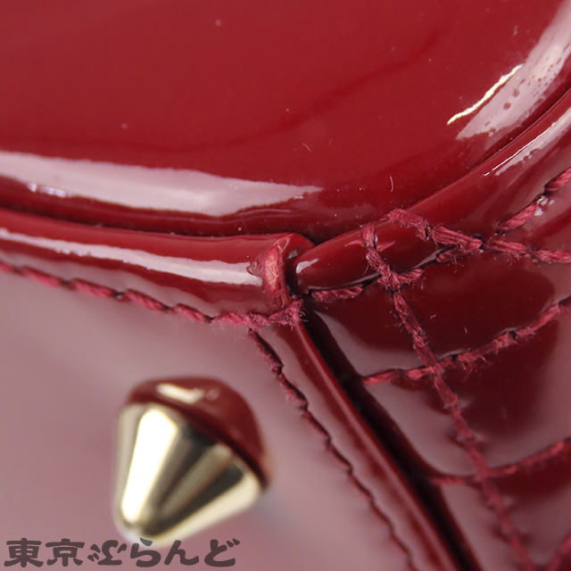 101632439 クリスチャンディオール Christian Dior レディディオール 2WAY ハンドバッグ カナージュ エナメル 赤 レッド M05650 バッグ_画像4