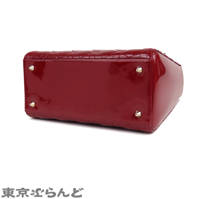 101632439 クリスチャンディオール Christian Dior レディディオール 2WAY ハンドバッグ カナージュ エナメル 赤 レッド M05650 バッグ_画像3