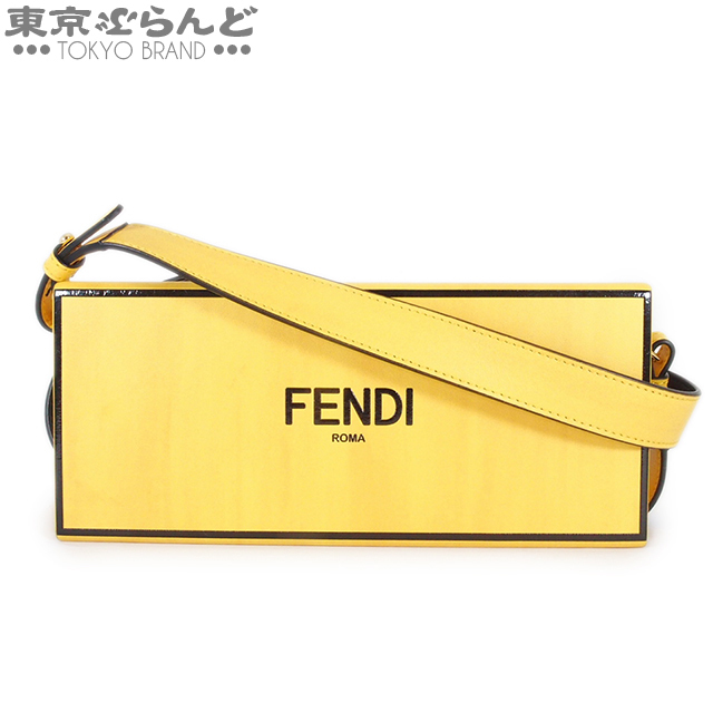 101634995☆フェンディ FENDI ロゴ入り ボックス型 ショルダーバッグ 