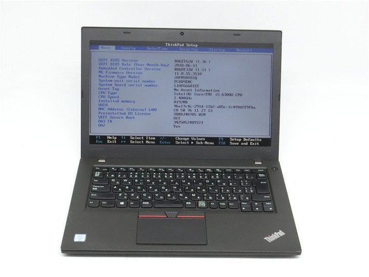 最初の 中古 Lenovo T460 CORE6世代i5 メモリ8GB HDD500GB ノート