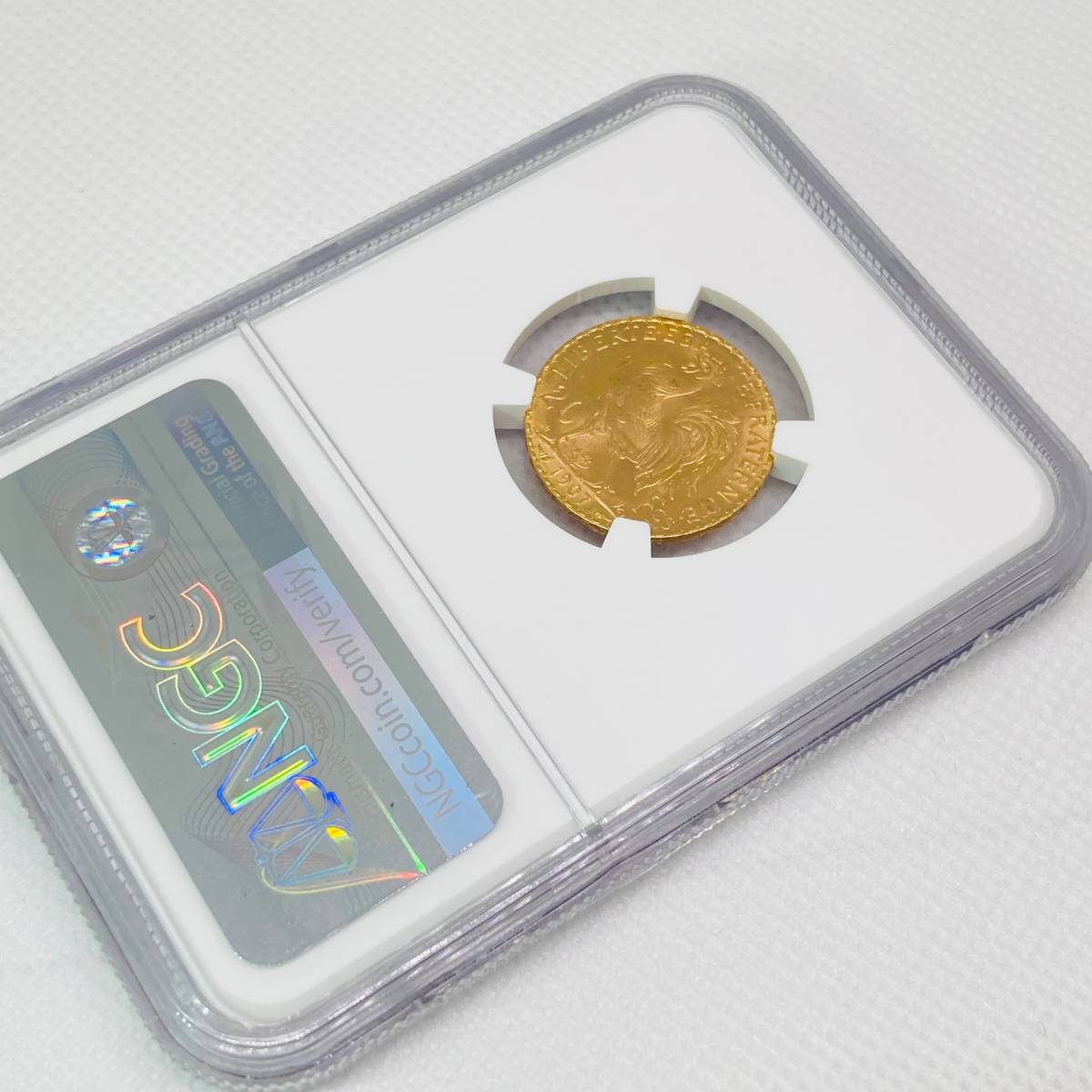 ポイントキャンペーン中 1907年 フランス 金貨 NGC MS65 20フラン