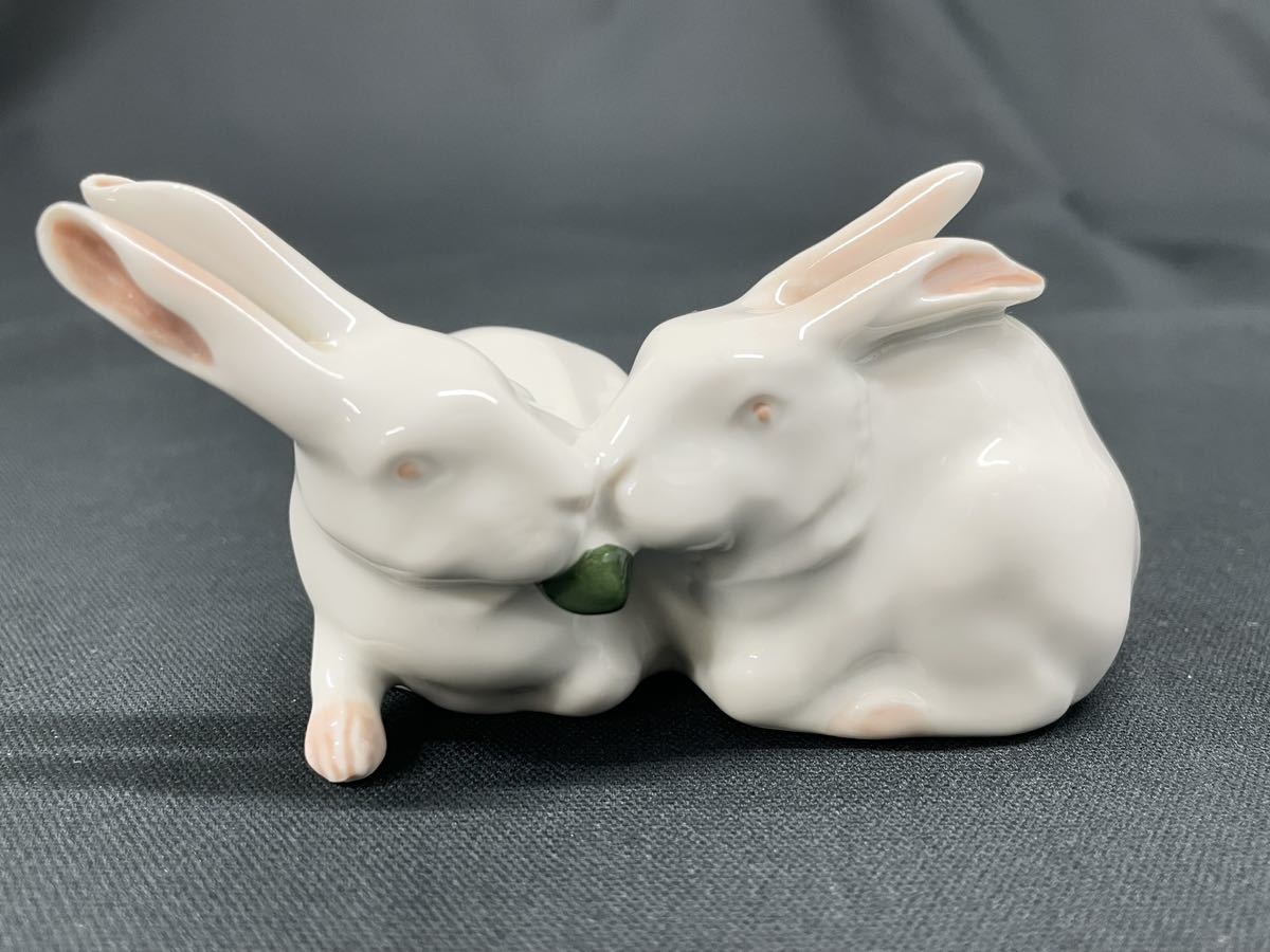 未使用級 ロイヤルコペンハーゲン フィギュリン ブルーパルメッテ 二羽