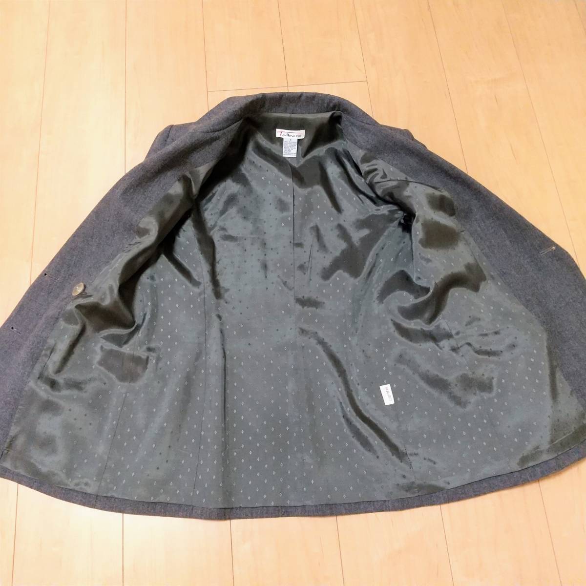 ☆Talbots☆Wジャケットとタイトスカートのスーツ・グレー・S☆中古_画像5