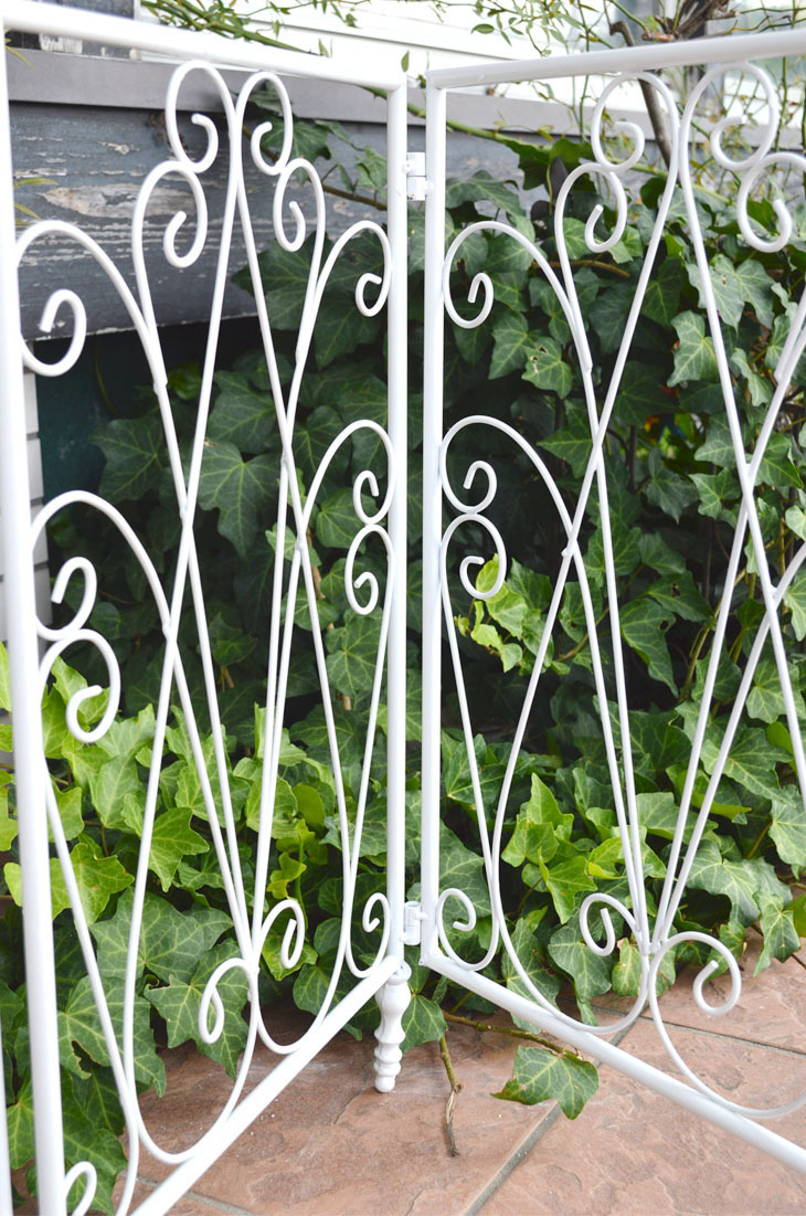  folding easy! iron 4 ream screen fence white height 59cm[HY-38315/WH] including carriage put only installation 