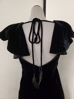  Ralph Lauren velour black 7 number dress [8700-8]
