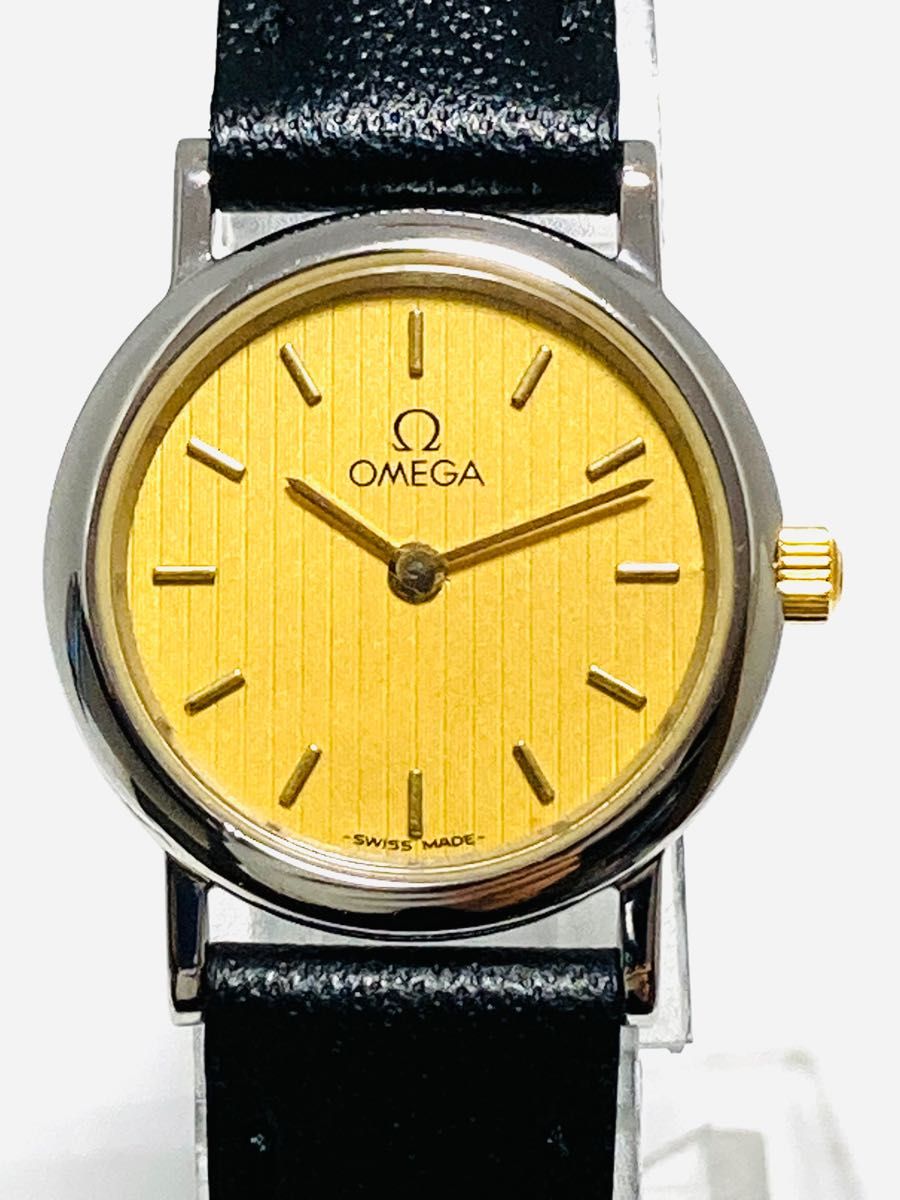 極美品 OMEGA オメガ 電池&ベルト新品交換済み レディース腕時計