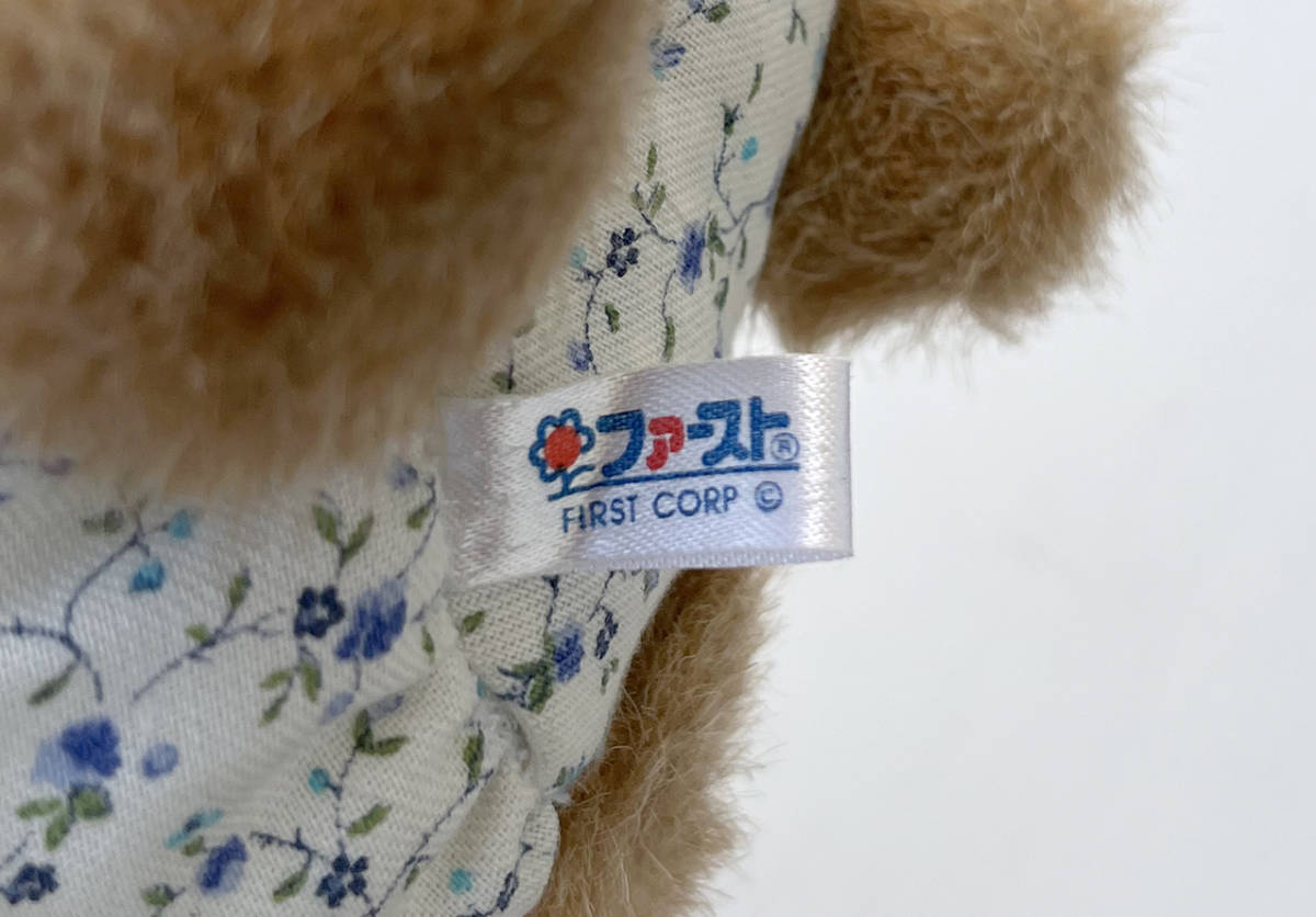 * paper tag attaching FIRST First company cotton print bear soft toy sailor water . floral print Showa Retro Vintage bear teddy bear 