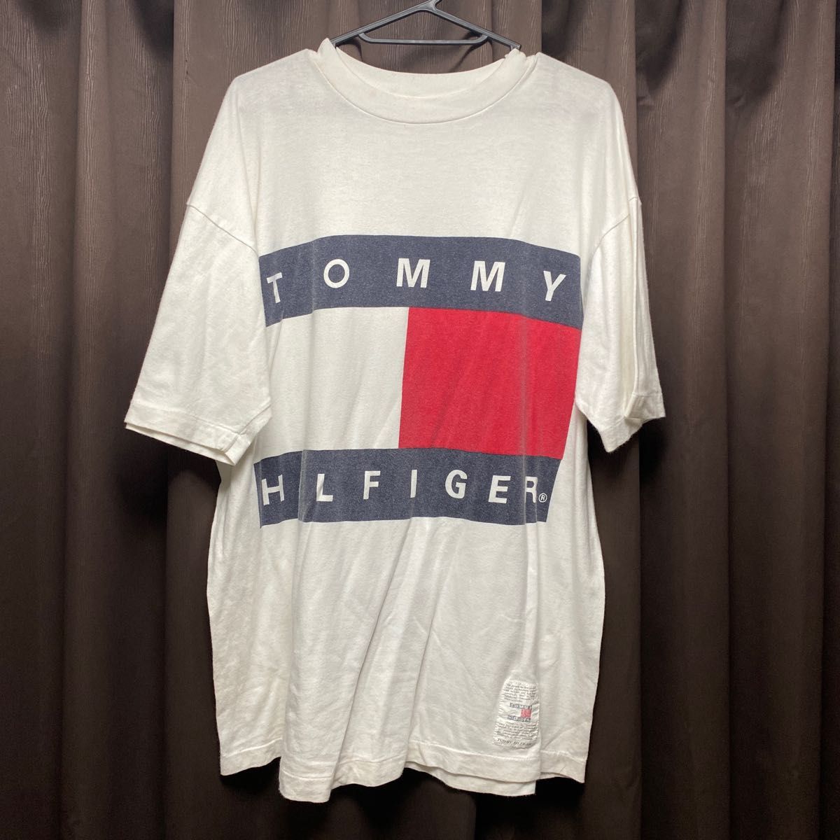 TOMMY HILFIGER 90s Tシャツ XL フラッグ ビックロゴ 白
