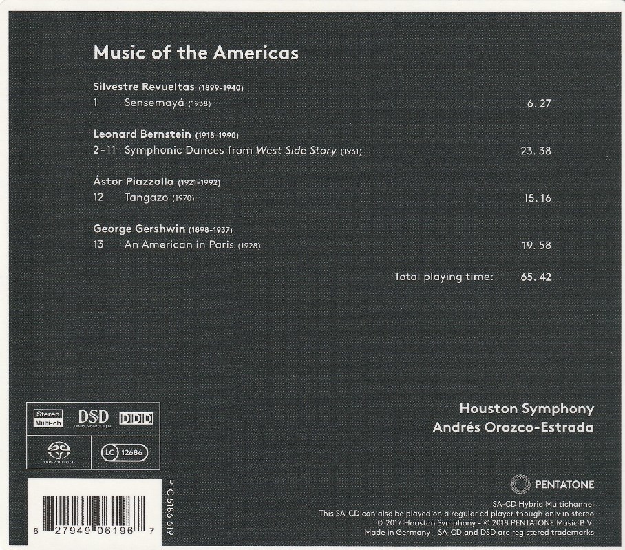 パリのアメリカ人、アメリカの音楽集　オロスコ=エストラーダ＆ヒューストン響 SACD_画像2