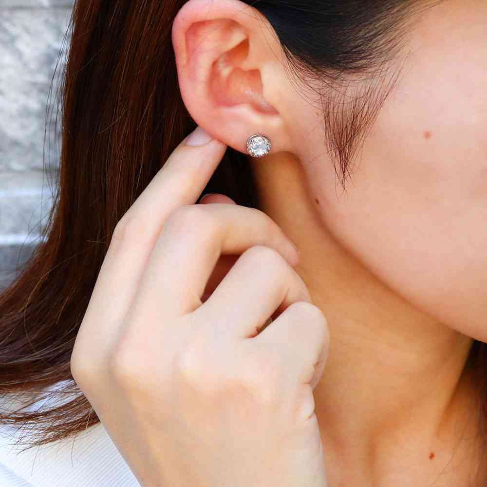 ピアス 金 レディース 一粒ピアス ゴールド ロイヤルブルー
