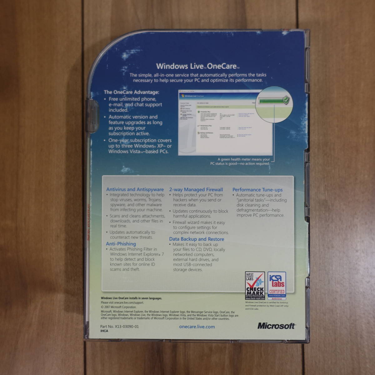 Microsoft Windows Live OneCare 1.5 английская версия нераспечатанный 