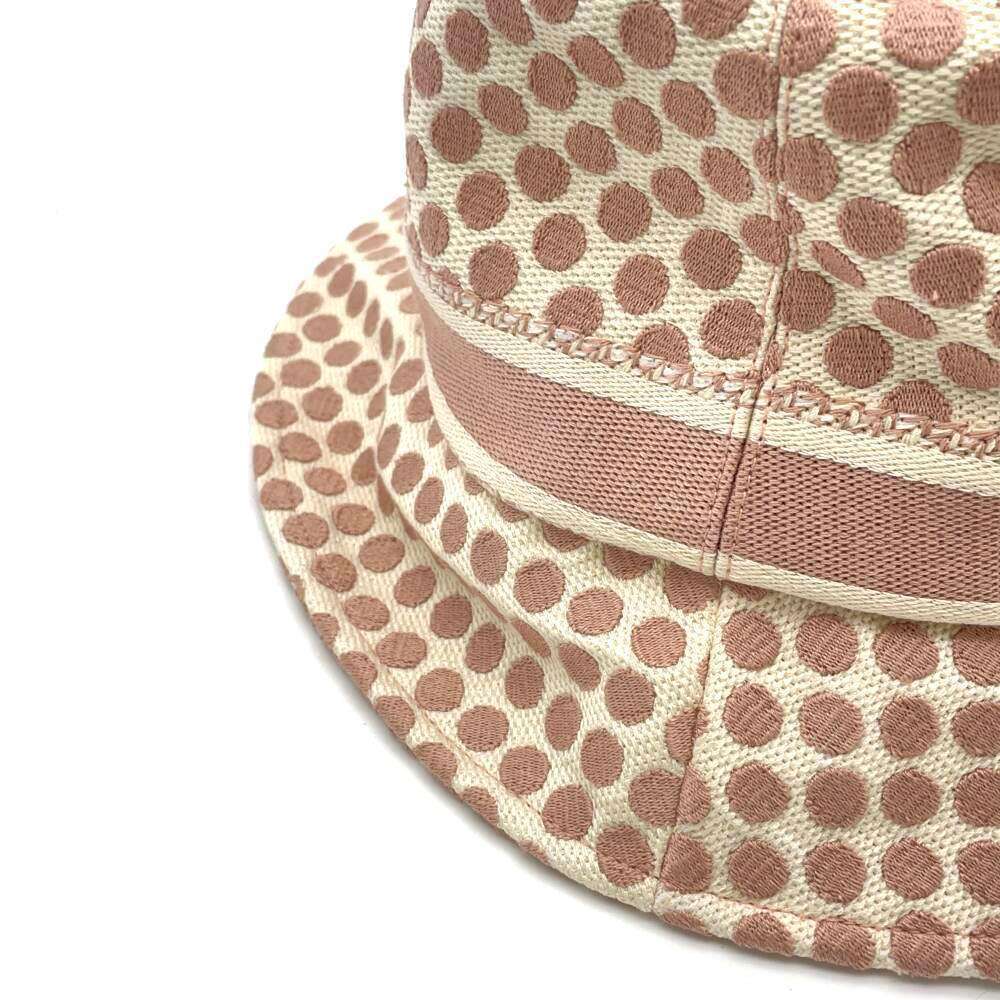 クリスチャン・ディオール ハット ドット柄 コットン サイズ57 Christian Dior 帽子 ピンク 【安心保証】