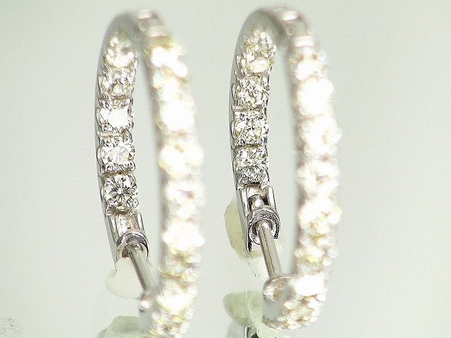 宝石屋本舗】計1.00ct 天然ダイヤモンド 中折れ式エタニティフープ ...
