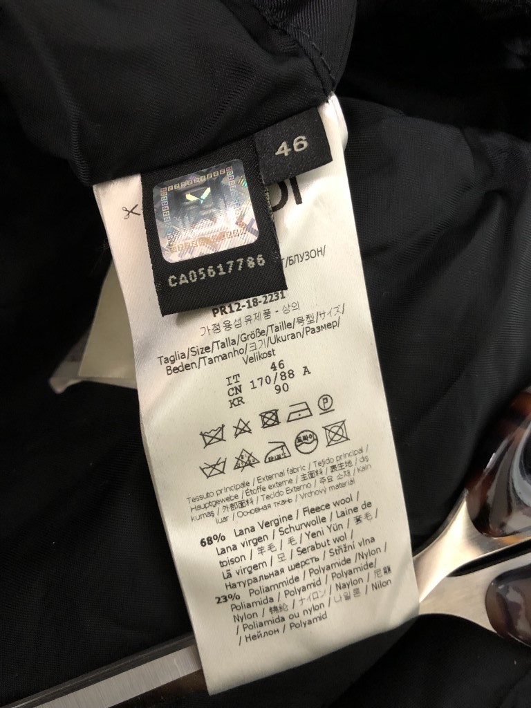 イタリア製 正規品■FENDI フェンディ ジャケット ズッカ FFロゴ ブルゾン カシミヤ混ウールソフトメルトン サイズ46 18AW_画像9