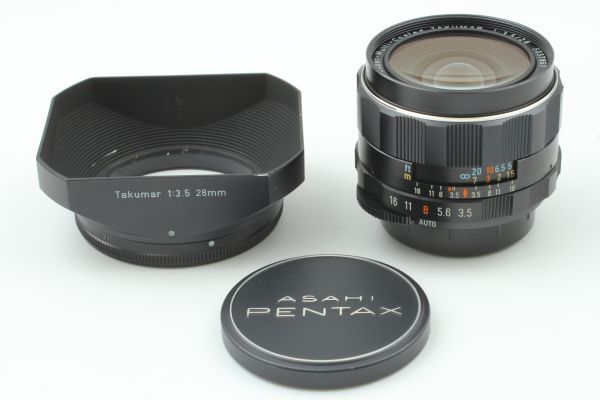 ペンタックス PENTAX SMC タクマー 28mm F/3.5 広角レンズ フード付 l2942_画像2
