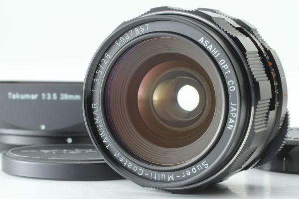 ペンタックス PENTAX SMC タクマー 28mm F/3.5 広角レンズ フード付 l2942_画像1