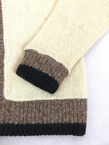古着 60s National 3トーン フルジップ モヘア ニット カーディガン M_画像4