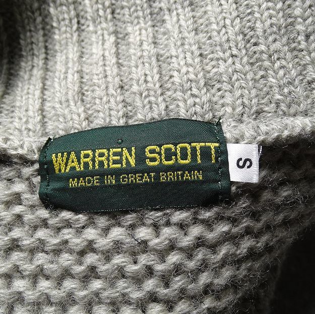 WARREN SCOTT ウォーレンスコット ウール100% ヘチマカラー ニットジャケット セーター ショールカラー カーディガン イギリス製 (S) S-799_画像2