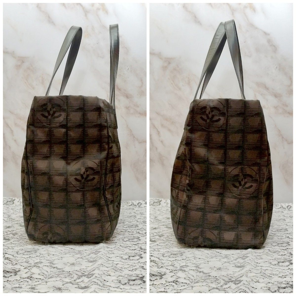 シャネル ニュートラベルライン MM 後期 ブラウン シルバー金具 シール有