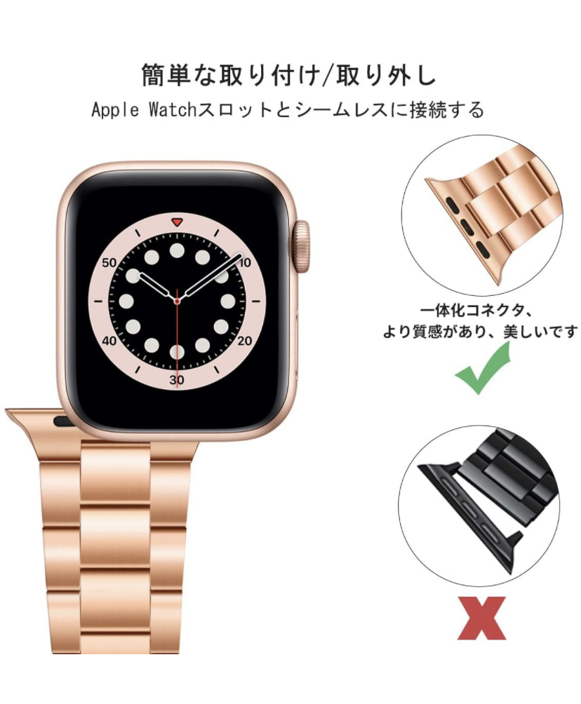 ☆新品未使用 送料無料 Apple Watch ローズゴールド 38mm&40mm ステンレスバンド SE・Series6～シリーズ1 ベルト アップルウォッチ_画像1