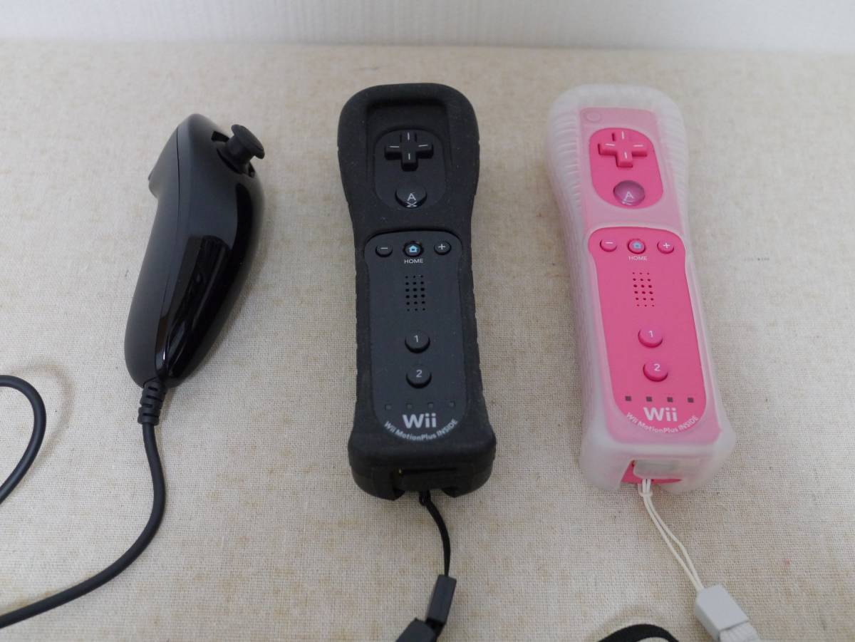 Wii モーションプラスリモコンコントローラ黒ピンク黒ヌンチャク３つセット的詳細資料 Yahoo 拍賣代標 From Japan