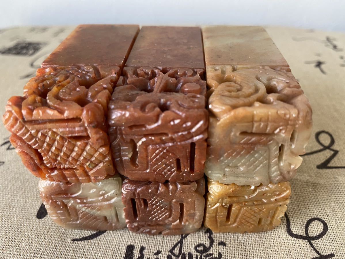 美術 印材 まとめて 龍鳳彫刻 6本 検 寿山石 美品 篆刻素材 deaflink.com