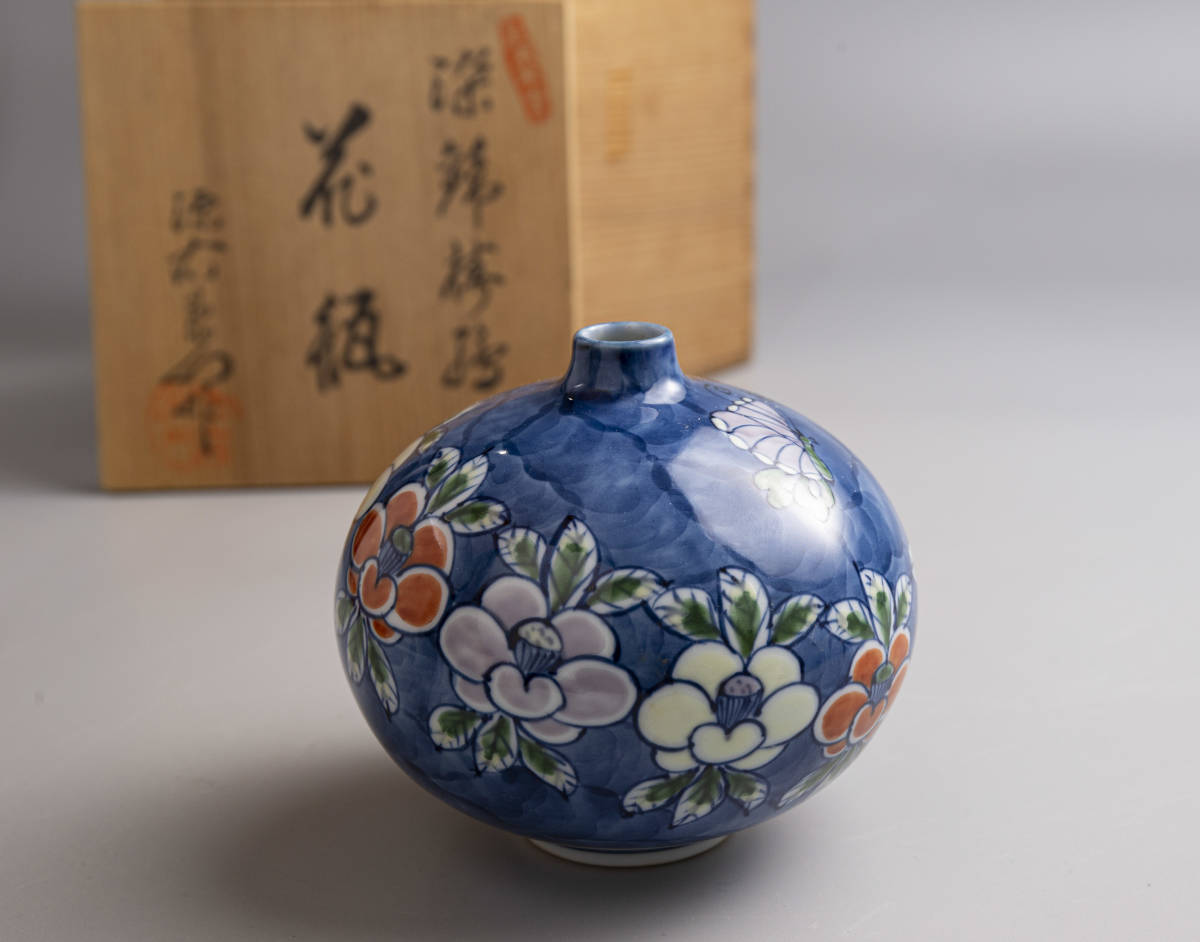 特別プライス 【有田焼】手造染錦椿絵花瓶(大喜) | terepin.com