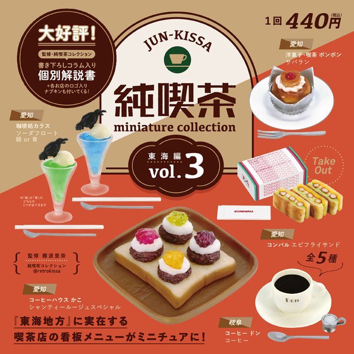純喫茶ミニチュアコレクション　Vol.3 愛知 洋菓子・喫茶　ボンボン　サバラン_ポップ(参考)
