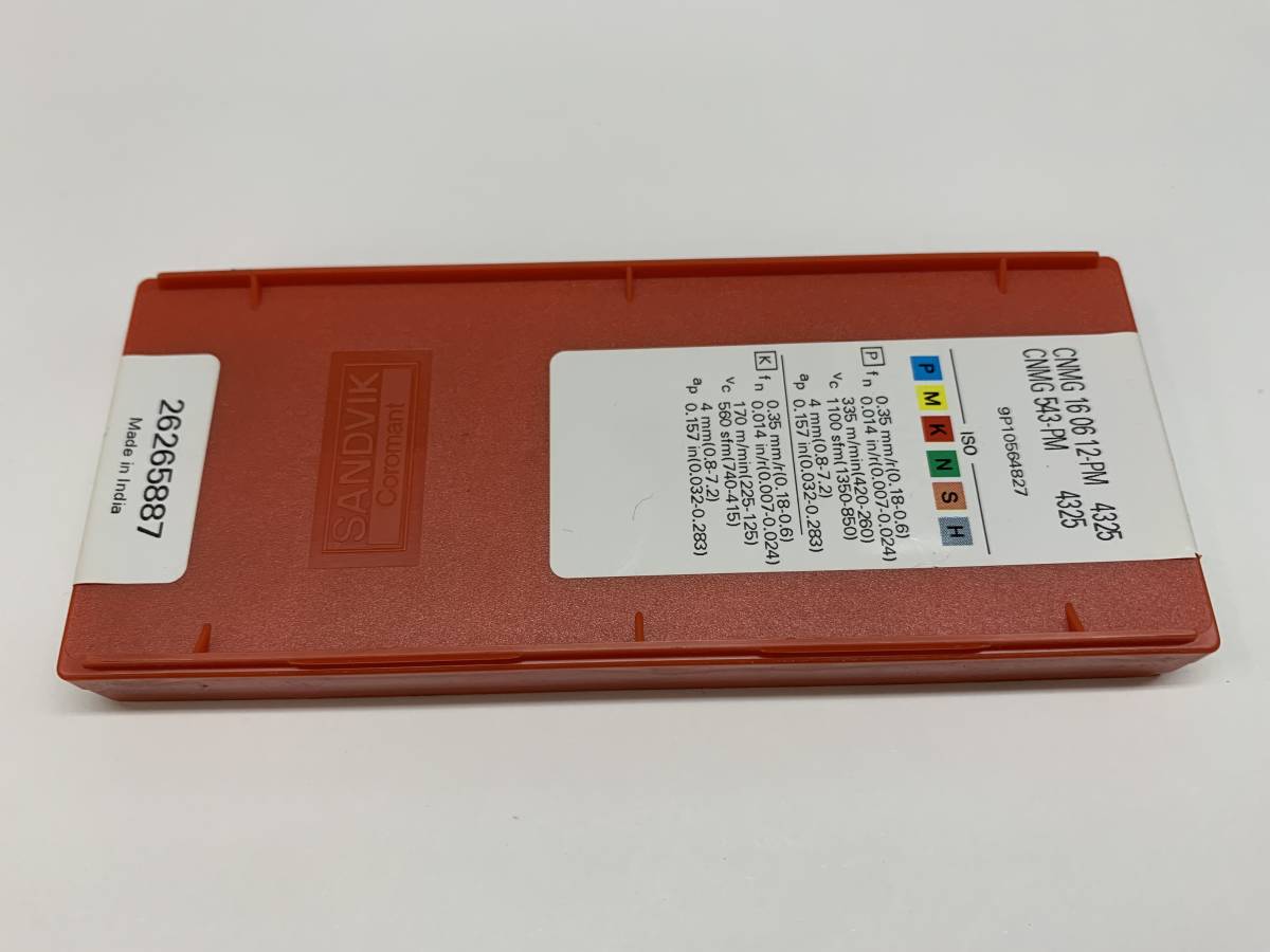 サンドビック(SANDVIK) チップ CNMG 16 06 12-PM 。4325 1箱（10個入り） 【未開封品】　　　 　　　　　（20228185）_画像3