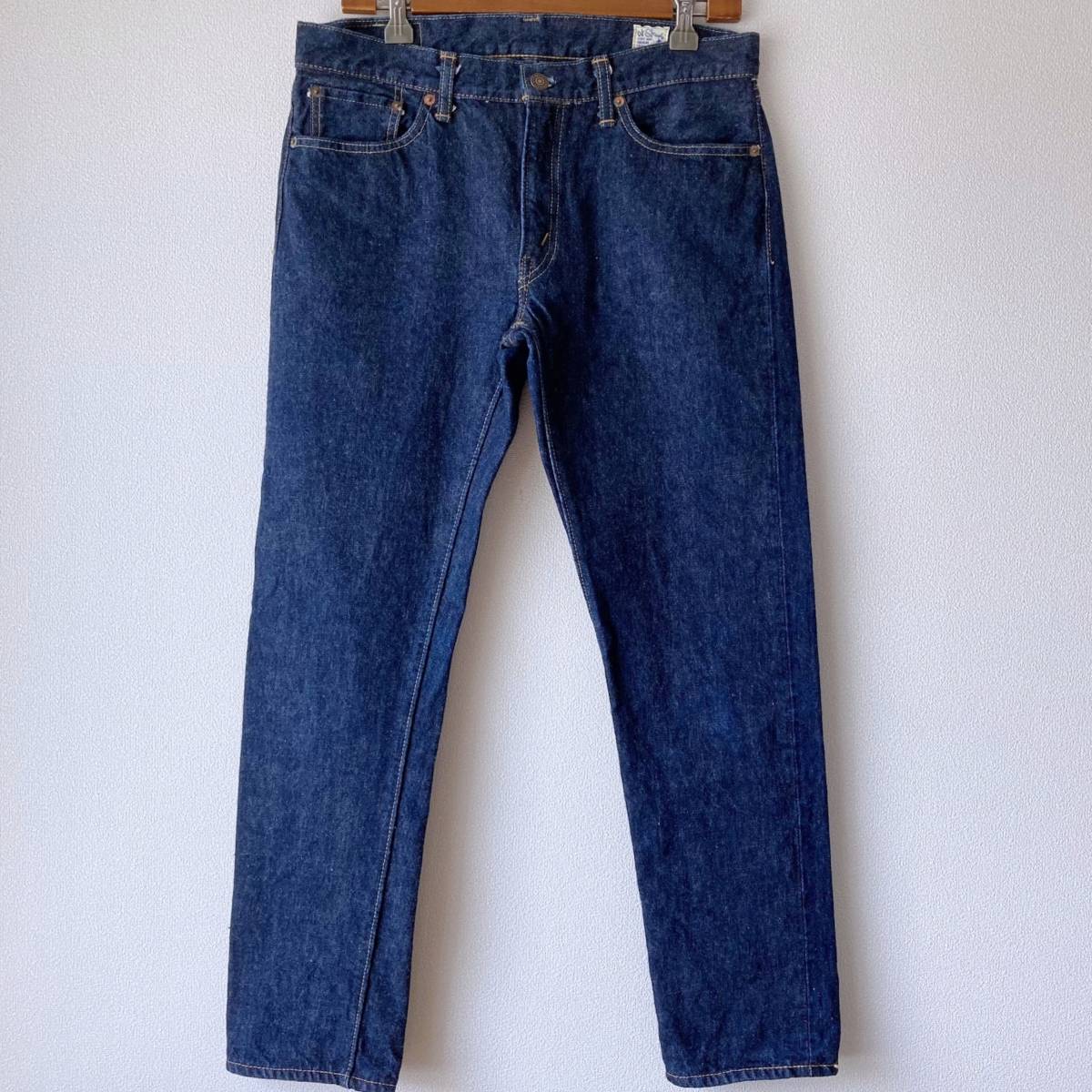 超極美品★orSlow IVY-FIT 107★オアスロウ 107 アイビーフィット インディゴセルビッチテーパードデニム ウィメンズL(3) ジッパー 送無料