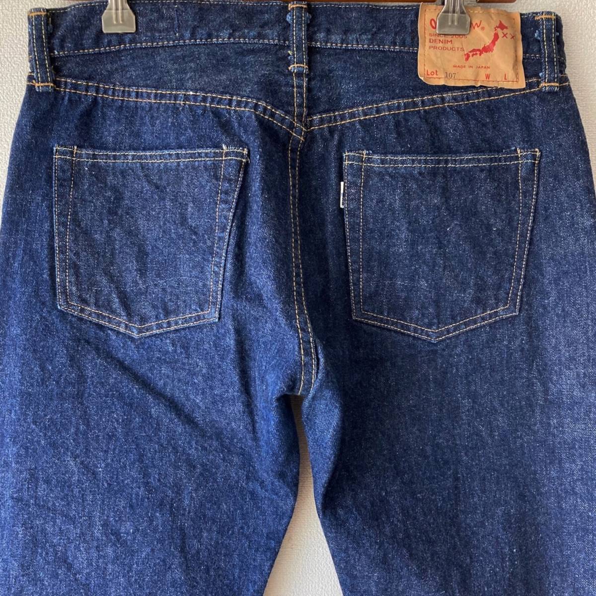 超極美品★orSlow IVY-FIT 107★オアスロウ 107 アイビーフィット インディゴセルビッチテーパードデニム ウィメンズL(3) ジッパー 送無料