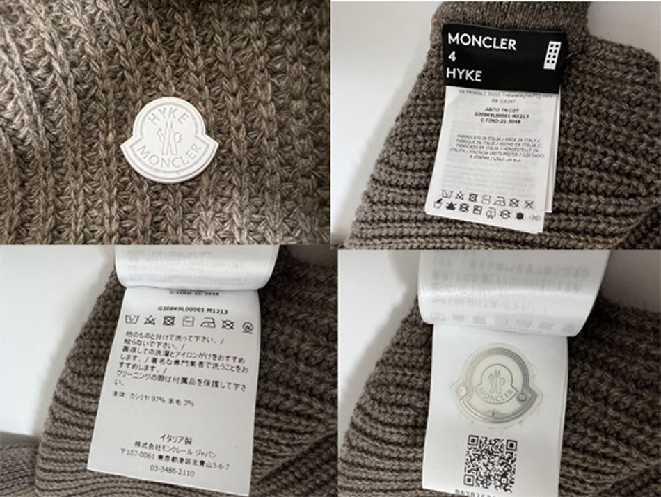 MONCLER 4 HYKE モンクレール ハイク GENIUS ジーニアス レディース ワンピース ジレ ノースリーブ ABITO TRICOT グレー Sサイズ 美品_画像10