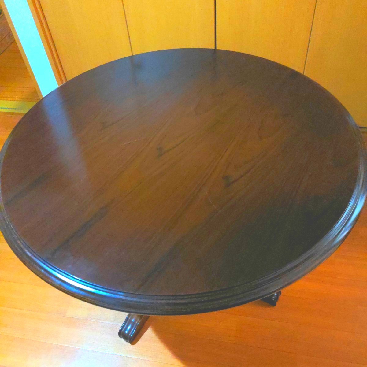 カリモク円形センターテーブル 天板約100㎝中古 丸テーブル カリモク円形センターテーブル 天板約100㎝中古 丸テーブル