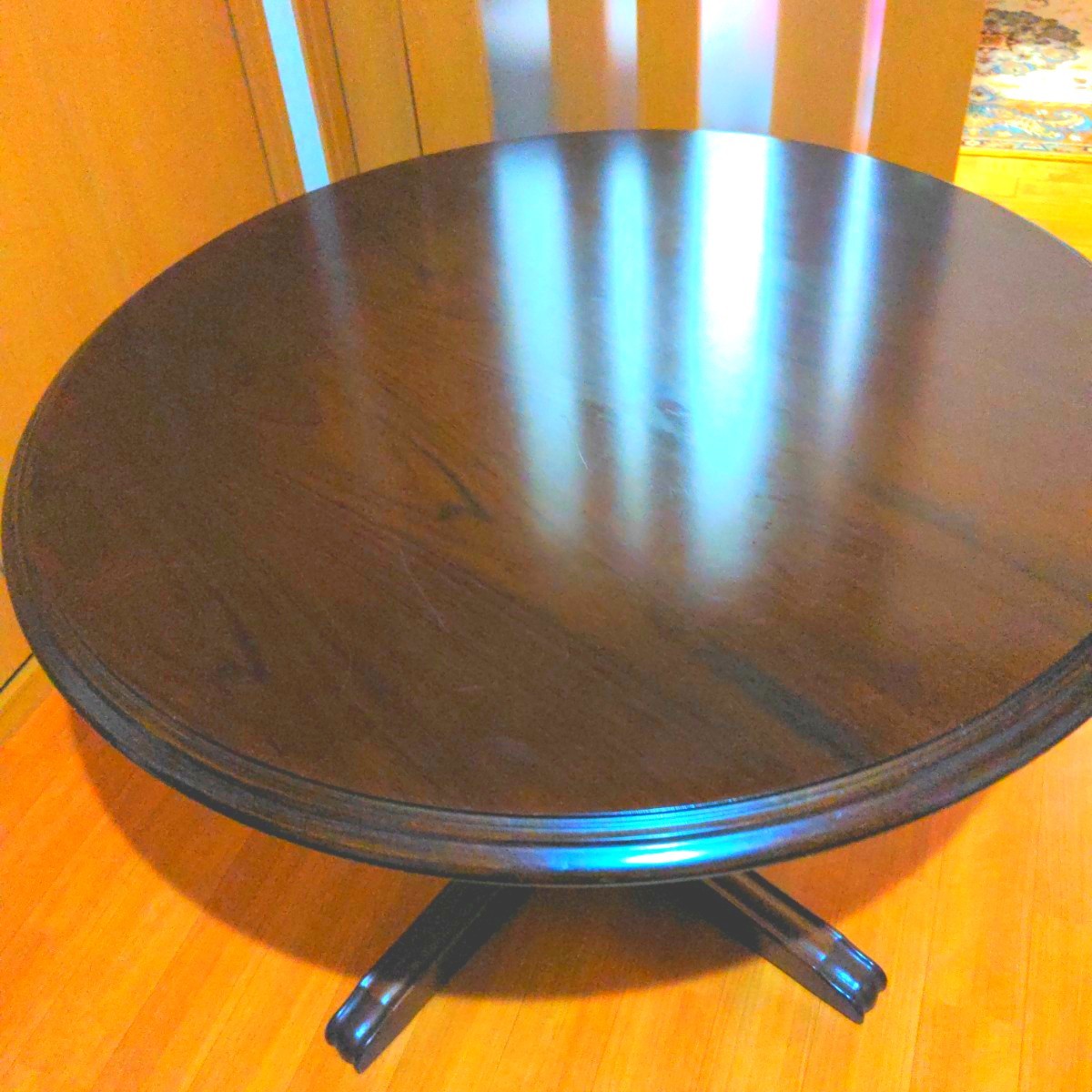 カリモク円形センターテーブル 天板約100㎝中古 丸テーブル カリモク円形センターテーブル 天板約100㎝中古 丸テーブル