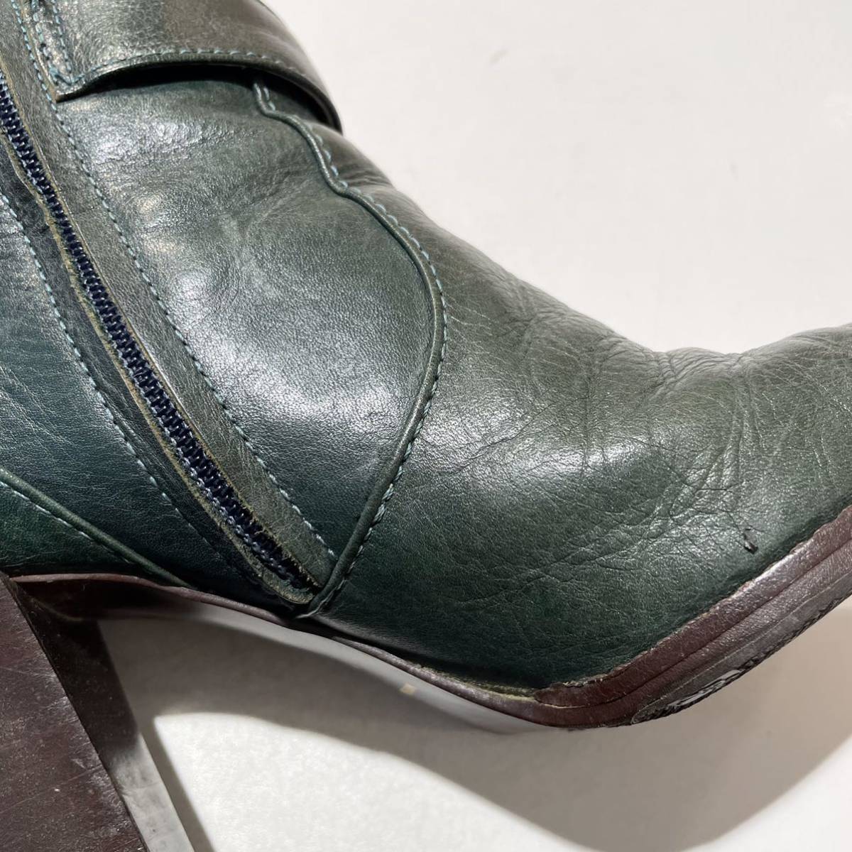 viviennetam/long boots/green/heal/ Vivienne Tam / long boots / heel / dark green 